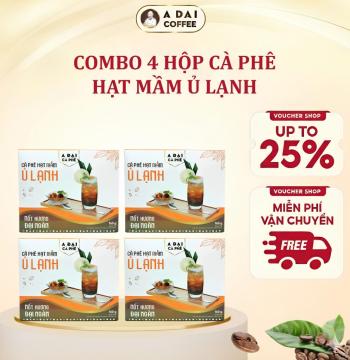 Combo 4 Hộp Cà Phê Hạt Mầm Ủ Lạnh - Cold Brew Hộp Túi Lọc (8 gói) - Hương Trái Cây, Thanh Lọc Cơ Thể